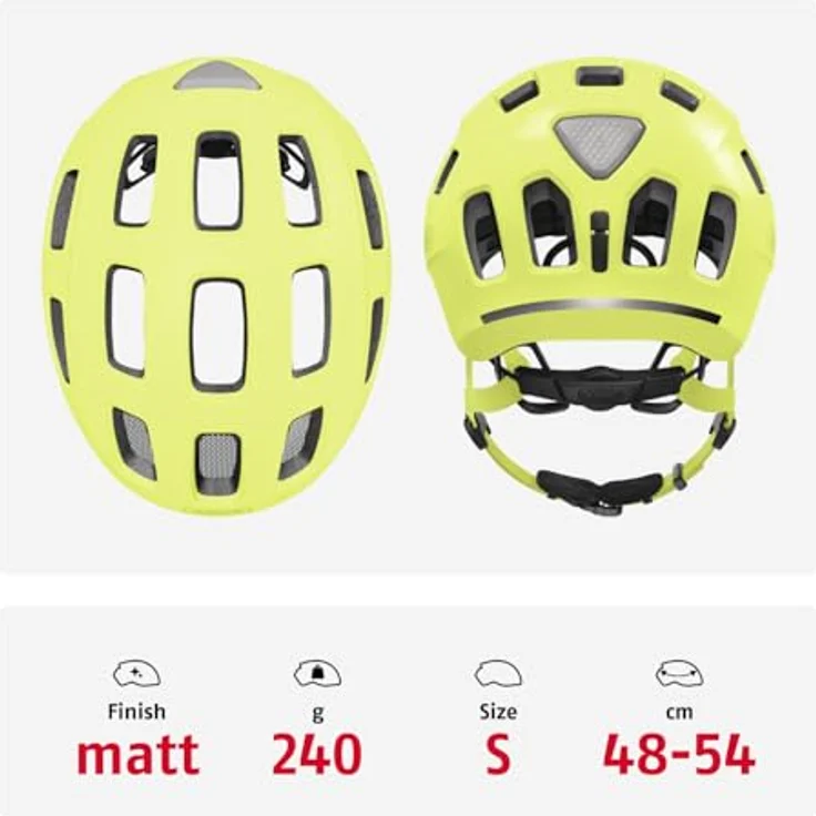 ABUS Youn-I 2.0 Fahrradhelm für Kinder und Jugendliche, mit Licht, mono gelb, Größe S – Bild 3