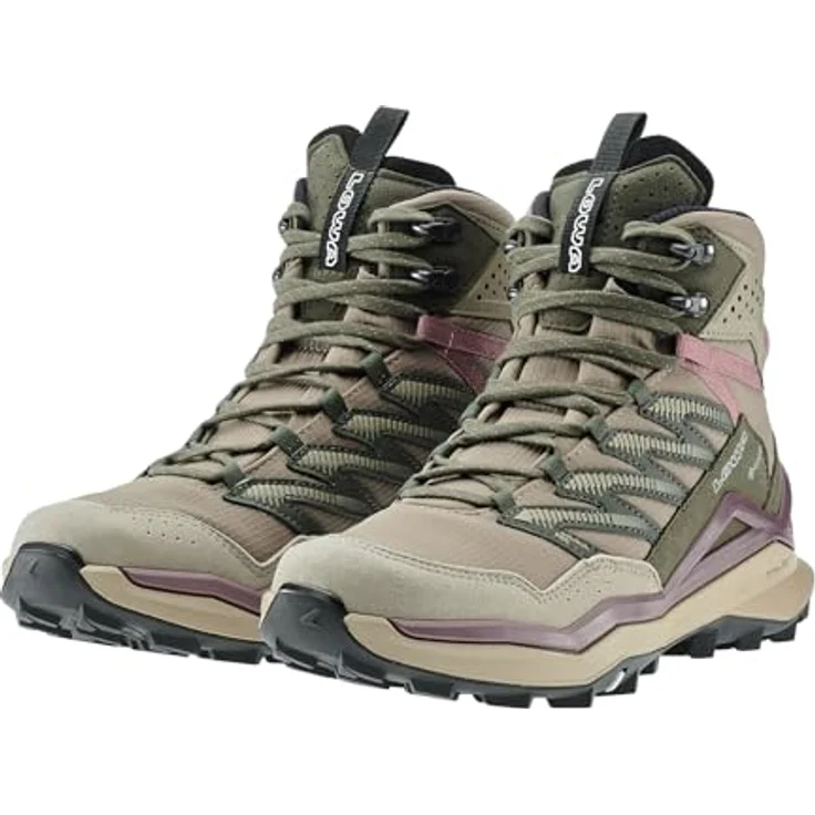 Lowa Maddox Pro GTX Mid Ws, Damen Hikingstiefel, atmungsaktiv, wasser- und winddicht, Desert/Alt Rosa – Bild 5