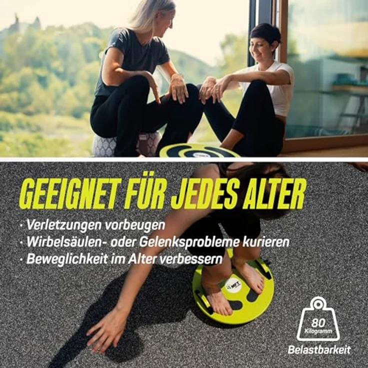 MFT Fun Disc Classic (MFT Grün), Balance Board Profi Physio Therapiekreisel, rutschfestes Holz-Gleichgewichtstraining zur Stärkung von Muskulatur und Koordination, made in Austria – Bild 4