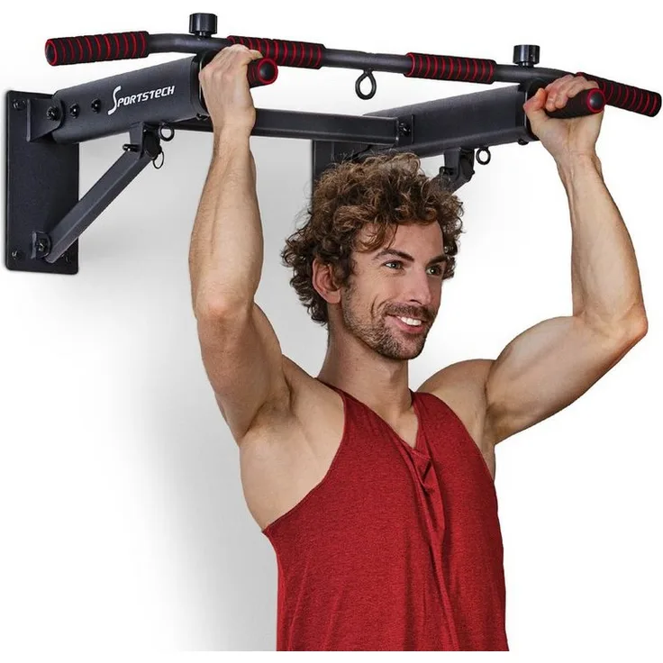 Sportstech Klimmzugstange KS350, Klappbare Multifunktions-Klimmzugstange mit Schaumstoffgriff, Schwarz - Preisvergleich