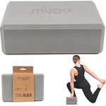Myga Yoga Block, rutschfest & leicht, optimaler Support für Yoga und Pilates, ergonomisches Design, 23 cm x 14,5 cm x 7,7 cm, grau
