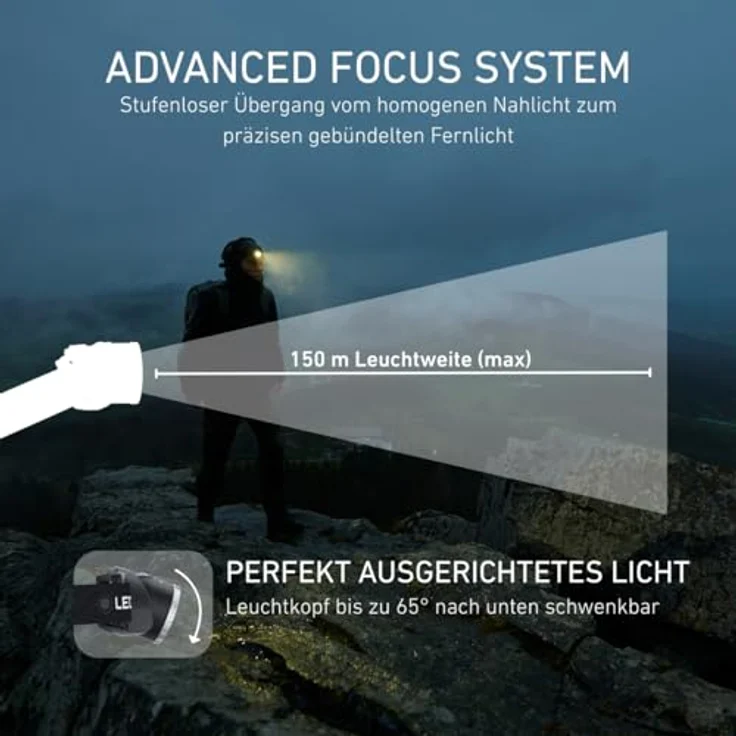 Ledlenser H8R LED Stirnlampe 25th Anniversary, 600 lm, USB-C, 2× 18650 Akku, rotes Sicherheitslicht, IP54, bis zu 120 Std Laufzeit – Bild 4