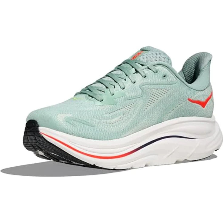 HOKA Clifton 10 Herren Laufschuhe, grün, neutrale Allround-Laufschuhe mit atmungsaktivem Mesh-Obermaterial, Sprengung 8 mm, EU 45 1/3 – Bild 1