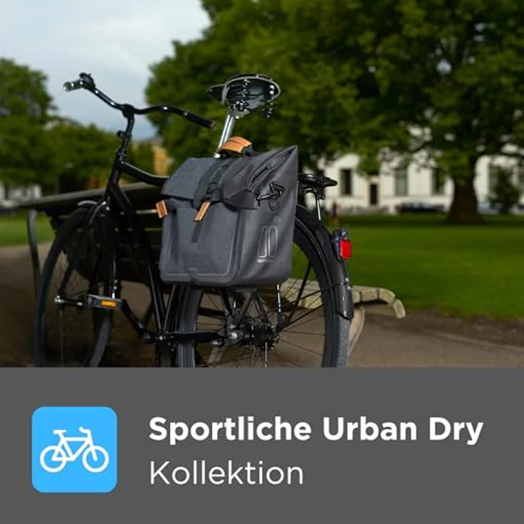 Basil Urban Dry, Velotasche, wasserdichte Gepäckträgertasche mit 14 l Stauraum, anthrazitgrau – Bild 5