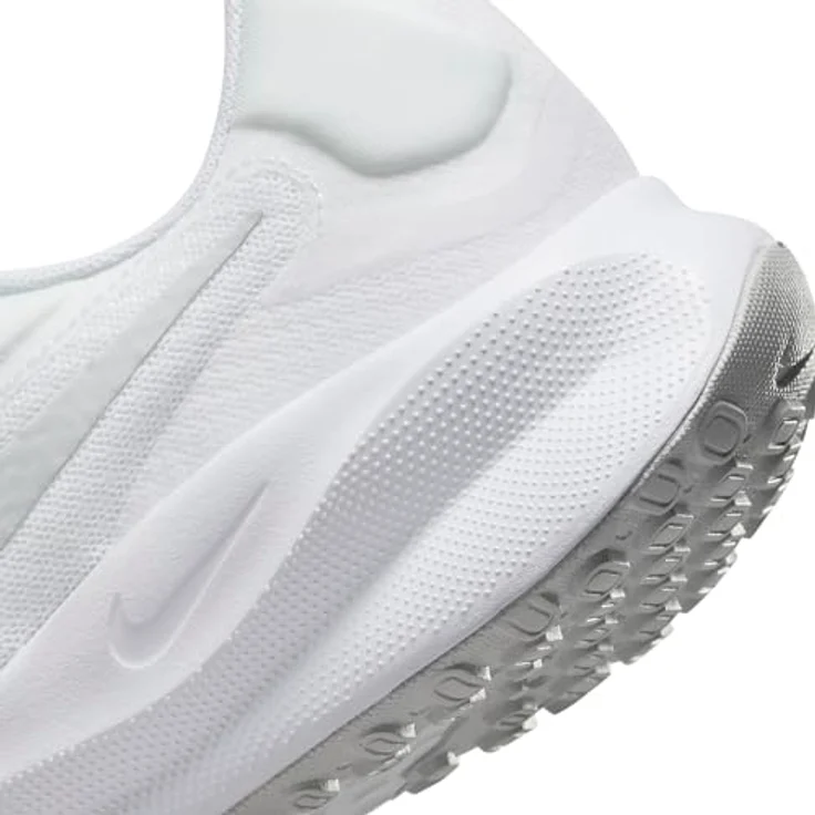 Nike Revolution 7, Neutrale Laufschuhe mit dämpfender Schaumstoff-Mittelsohle, Gummi-Außensohle, Weiß, EU 42 1/2 – Bild 8