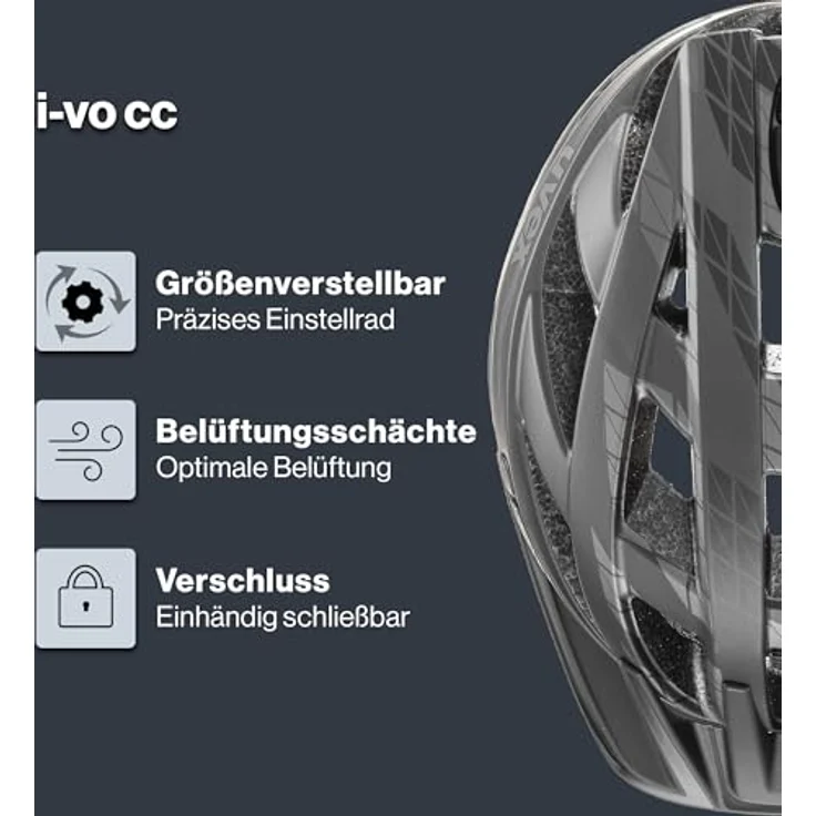 Uvex Sports i-vo cc, Velohelm mit optimierter Belüftung, 56-60 cm, Made in Germany – Bild 2