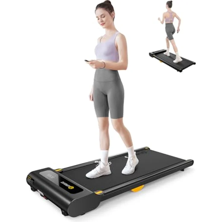 UREVO Laufband URTM026 Walking Pad & Laufband, Fernbedienung, 102*38cm Lauffläche, LED-Anzeige, Schwarz, Ultraleichtes, tragbares Design - Preisvergleich – Bild 2