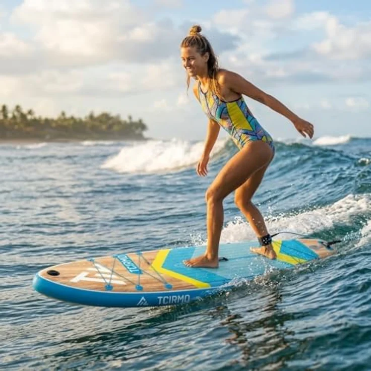 COIL COIL SUP-Board - Aufblasbares Stand Up Paddleboard Set, 320 cm, 158 kg, inklusive Paddel, Pumpe und wasserdichter Handytasche, Blau – Bild 6