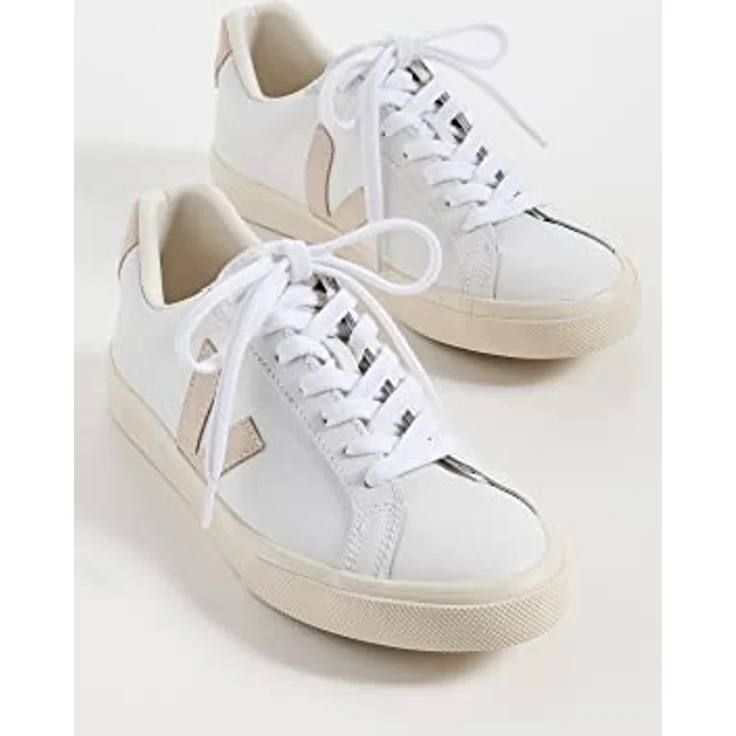 Veja Esplar Frauen Schnürung Leder Turnschuhe, Weiß Beige – Größen 7 UK / 40 EU / 9 US, vegan – Bild 3
