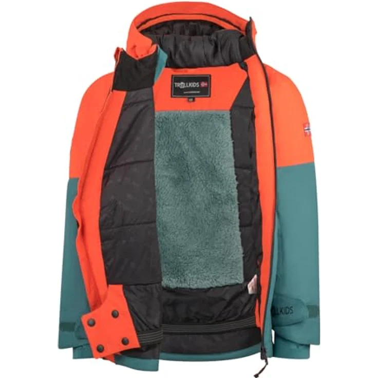 Trollkids Eikedalen Jacket 116, Wasserdichte und atmungsaktive Skijacke, Stormy Blue, mit verstellbarer Kapuze und mehreren Taschen – Bild 3