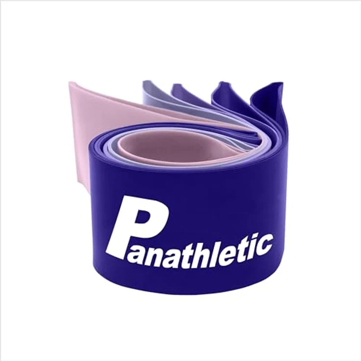 Panathletic Fitnessbänder 5er Set, 5 verschiedene Stärken, hochwertiges Naturlatex, Übungsanleitung und E-Book auf Deutsch, Tragebeutel – Bild 4