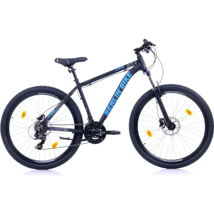 BERLIN BIKE MTB1 Mountainbike, 27,5 Zoll, 46 cm Rahmenhöhe, hydraulische Scheibenbremsen, Shimano-Set, Schwarz-Blau – Bild 2