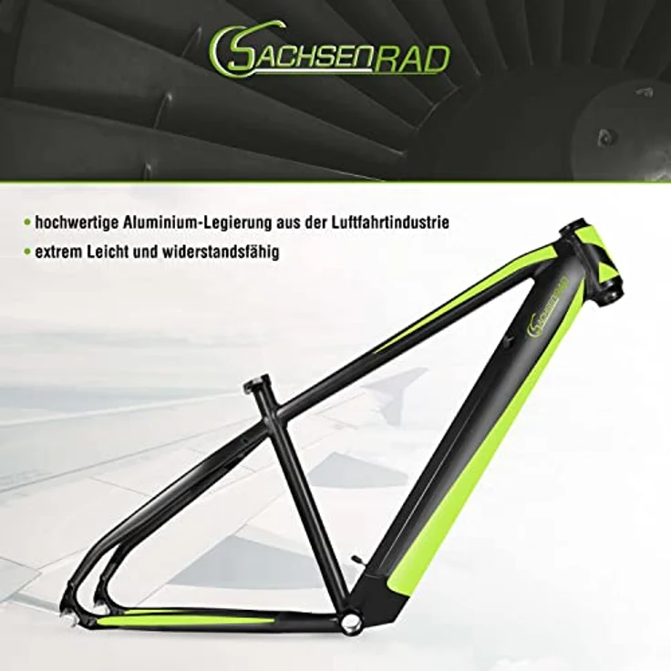 SachsenRAD E-Bike R8 Ranger, 27,5 Zoll, StVZO, hydraulische Scheibenbremsen, 7-Gang, LCD, 36V Akku, Off-Road Reifen, Grau – Bild 8