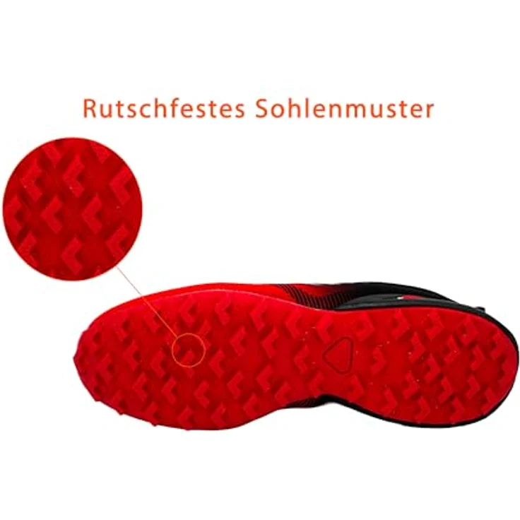 Avior Home Nowalnd Herren Damen Laufschuhe, Sneaker Runners mit atmungsaktivem Obermaterial, rot/schwarz, Größe 30-44 – Bild 7