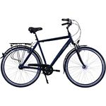HAWK Citytrek Gent Deluxe Fahrrad Herren I 7-Gang Nabenschaltung, Felgenbremse & LED Beleuchtung, schwarz