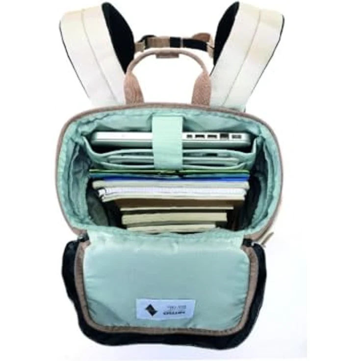 Nitro Daypacker Alltagsrucksack im Retro Look mit Gepolstertem Laptopfach, Schulrucksack, Wanderrucksack oder Streetpack, 32 L, Dune – Bild 4