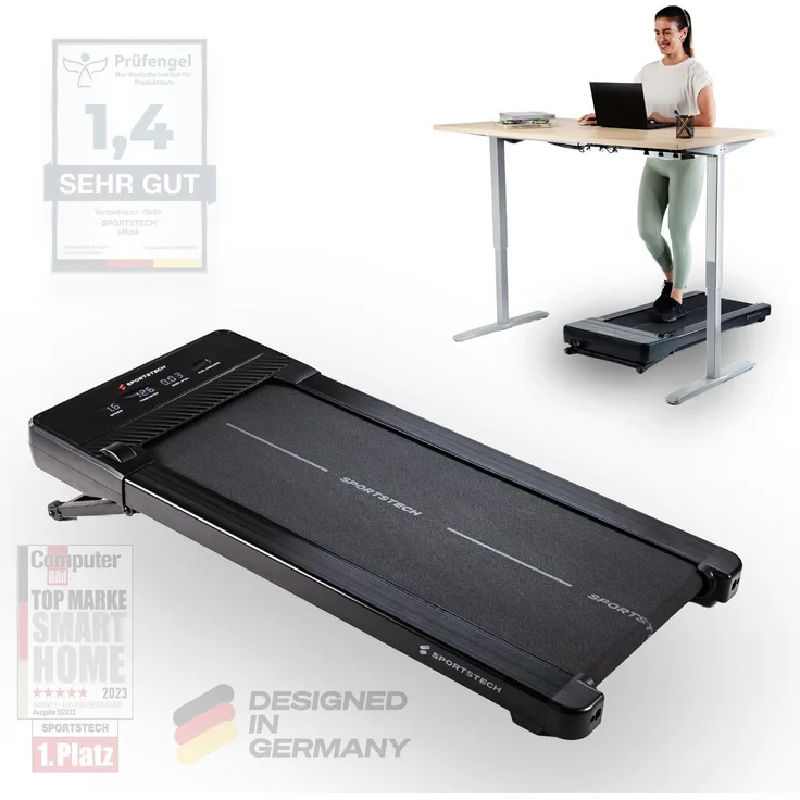 Sportstech Laufband sPad500, 19% Steigung, 1-8 km/h Geschwindigkeit