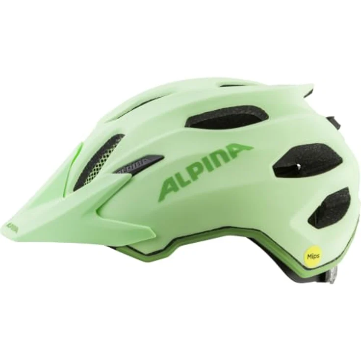 Alpina APAX JR. MIPS, Kinder Fahrradhelm, optimaler Schutz im Gelände, Green Apple matt, 51-56 – Bild 3