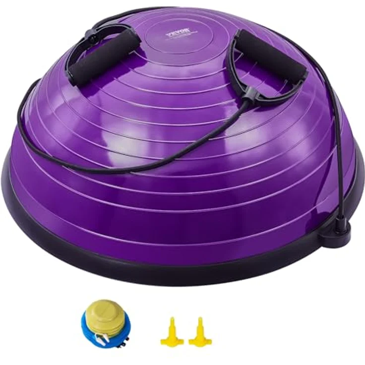 VEVOR Halb-Gymnastikball-Trainer, 23 Zoll Balance-Ball mit Widerstandsbändern und Fußpumpe, 660 lbs Stabilitätsball für ganzheitliches Training im Heim-Fitnessstudio – Bild 1