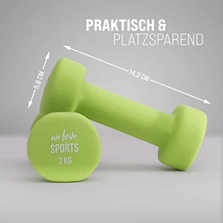 Apollo Hantel Set Kurzhantel | 2 Hanteln | 2x2kg Hantelset | Gewichte für Krafttraining | Kurzhanteln 2er Set | Fitness Hanteln für Frauen & Männer | Dumbbells | Hanteln 2kg | Hantel Gewichte – Bild 2