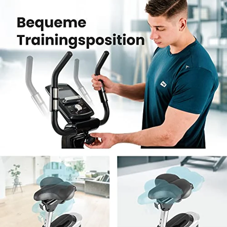 HS HOP-SPORT Heimtrainer Fahrrad HS-090H - Ergometer mit App-Steuerung, 12 Trainingsprogrammen, 32 computergesteuerten Widerstandsstufen - Fitnessbike max. Nutzergewicht 150 kg – Bild 5