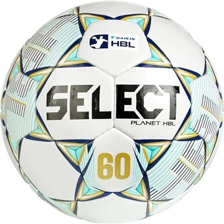 Select Planet HBL v25 Gr. 2, Handball mit hervorragender Griffigkeit und Null-Flügel-Blase, grau/blau