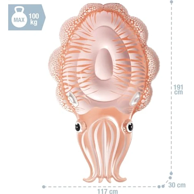 Intex Cuttlefish Float, Luftmatratze in Tintenfisch-Form, 191x117x30 cm, 2 Haltegriffe, geeignet für Kinder ab 6 Jahren – Bild 4