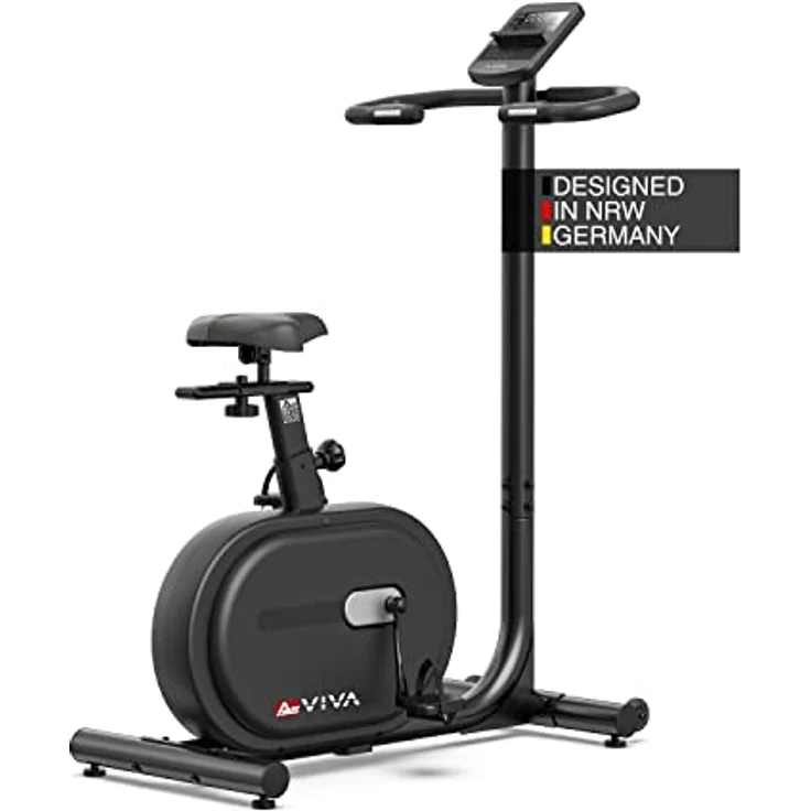 AsVIVA H24 Heimtrainer & Ergometer BT I Hometrainer mit Magnetmotor & Pulsmessung I mit Sportcomputer für Trainingsinfos I Elektronische Widerstandseinstellung | Take-to-Carry-System I inkl. Brustgurt - Preisvergleich – Bild 1