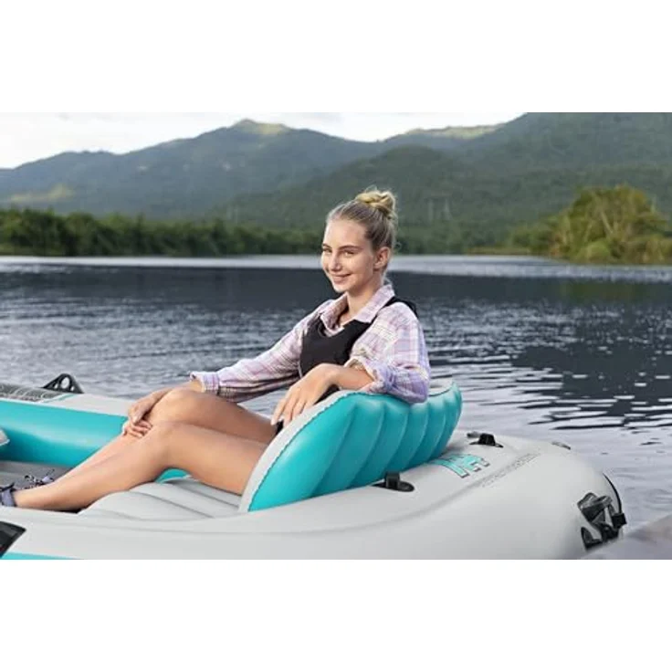 Bestway Hydro Force Adventure Elite X4, Schlauchboot 315 cm für 1 Person, robustes Inflata-Shield Pro-Material, mit Aluminium-Paddeln und Motorhalterung – Bild 6