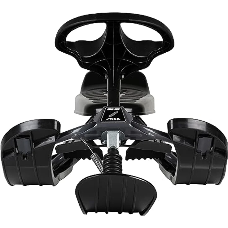 STIGA Snowracer King Size GT Großer Lenkschlitten mit Bremsen für 2 Kinder oder mit Erwachsene - Graphite Grey/Black, Rodel für 1 Erwachsenen und 1 Kind, robustes Design bis 100 kg, Stoßdämpfer und Curve Ski System – Bild 3