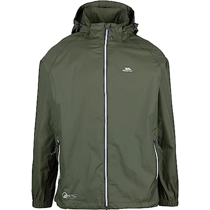Trespass Qikpac Unisex Sportjacke, Größe XL, wasserdicht, atmungsaktiv, verstellbare Kapuze, elastische Bündchen, winddicht – Bild 1