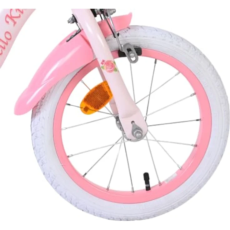 Volare Hello Kitty Kinderfahrrad 14 Zoll Rosa, abnehmbare Stützräder, Handbremse, Rücktrittbremse, geschlossener Kettenschutz, Korb – Bild 10