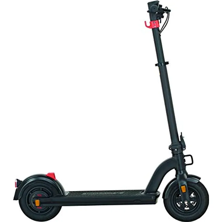 Prophete Urbanicer E-Scooter, StVZO-zugelassen, 390W AEG Heckmotor, klappbarer Aluminium-Rahmen, max. 137 kg, 10 Zoll Luftreifen, schwarz matt