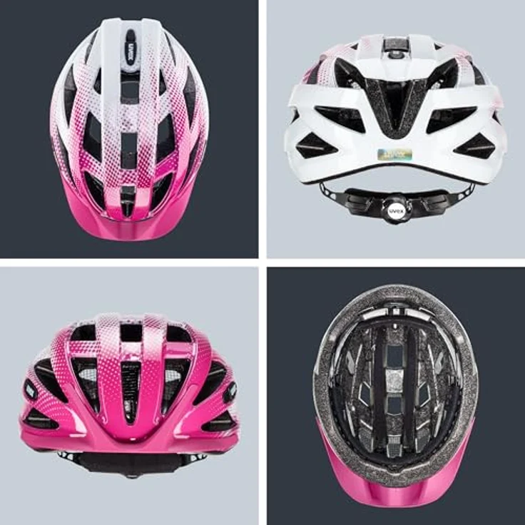 Uvex Sports Air Wing, Velohelm mit 24 Belüftungsöffnungen und integrierter Sonnenblende, Pink/Weiß, 52-57 cm – Bild 4