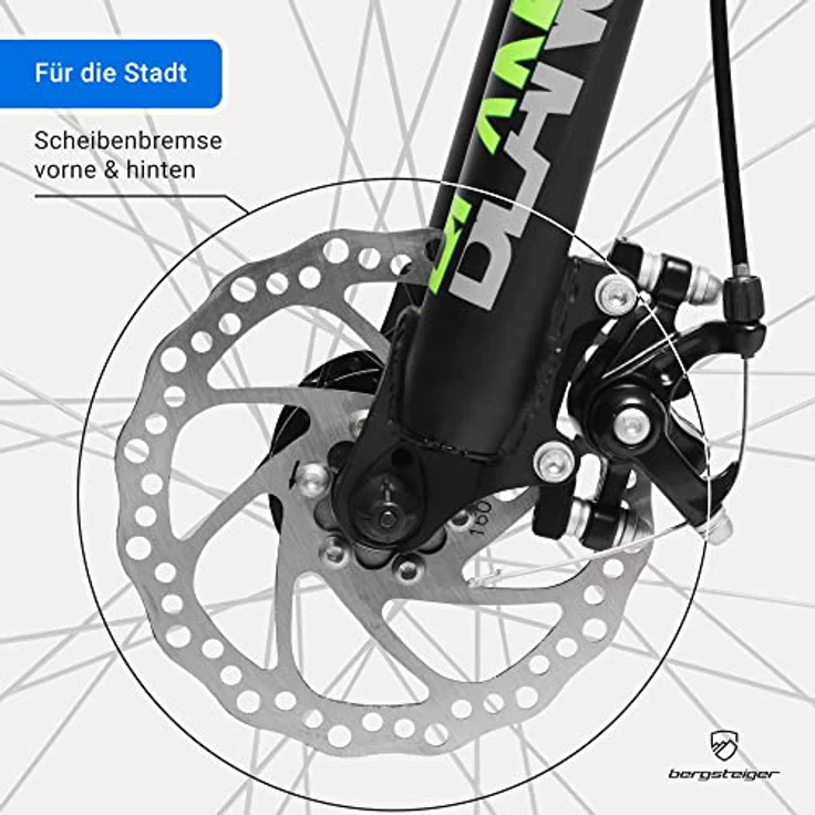 Bergsteiger Makalu 29 Zoll Mountainbike, Aluminium, 21 Gang-Schaltung, Scheibenbremsen, geeignet ab 160 cm, Hardtail für Jungen und Herren – Bild 3