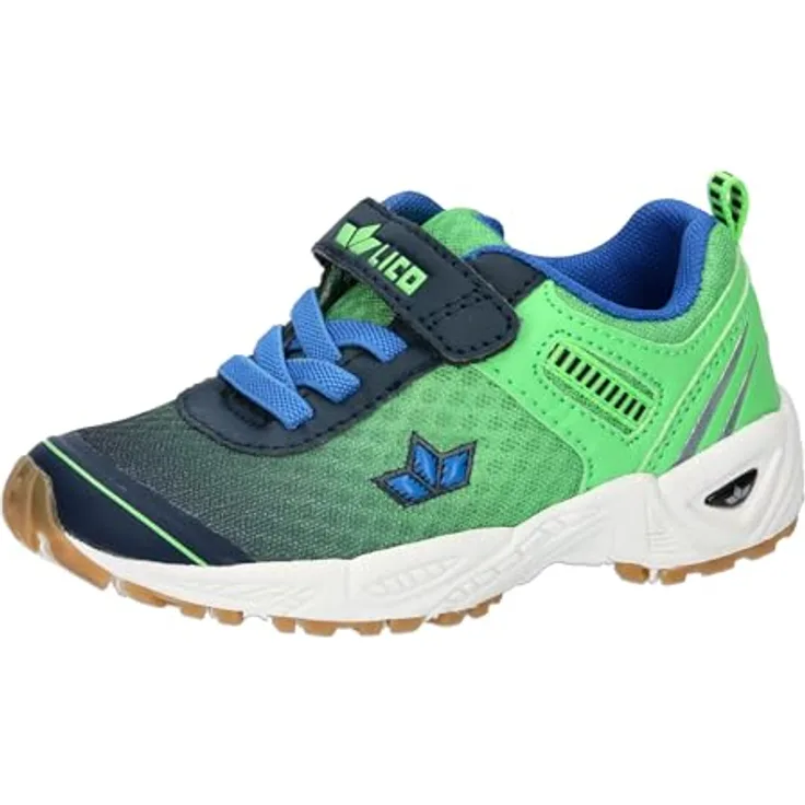 Lico Barney VS, Sportliche Schnürschuhe für Kinder, atmungsaktives Material, grün, Größe 35 EU