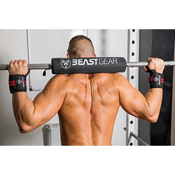 Langhantel-Nackenpolster von Beast Gear - Hochleistungspolster mit sicherem Schloss. Für Schulter-, Nacken-, Rücken- und Hüftschutz bei Kniebeugen und Hüftstößen. Für olympische und Standardhanteln. – Bild 4