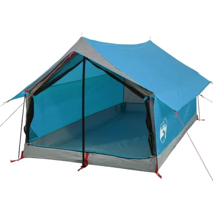 vidaXL Campingzelt, Trekkingzelt für 2 Personen Wasserdicht mit Insektenschutz, Leicht Tragbar, Blau – Bild 1