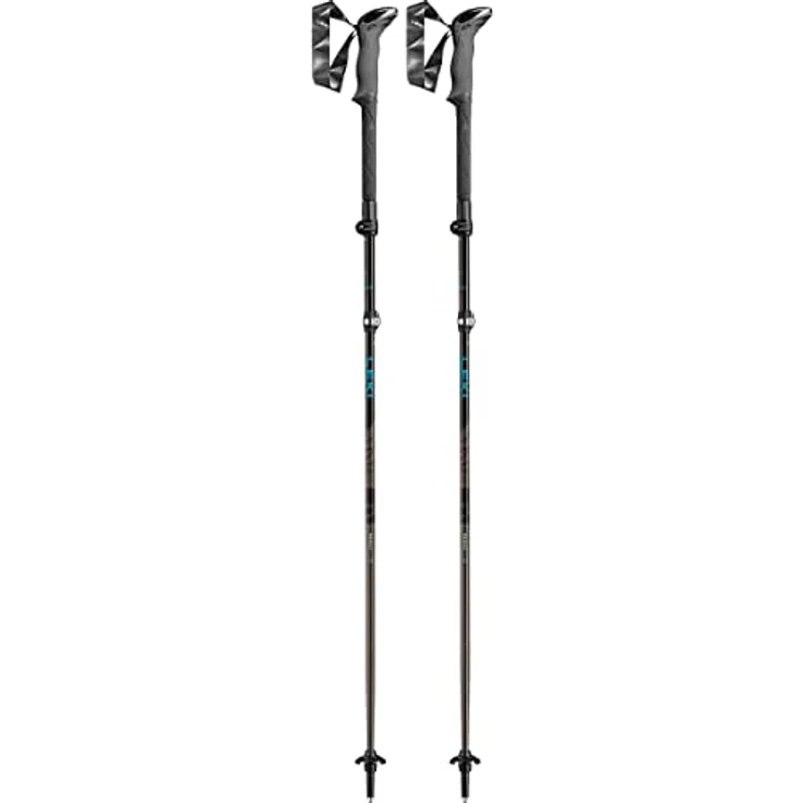 LEKI Makalu FX TA Wanderstöcke, Aluminium, 4-teilig, faltbar, verstellbar, Petrol-Black-Silvergray, 110-130cm – Bild 1