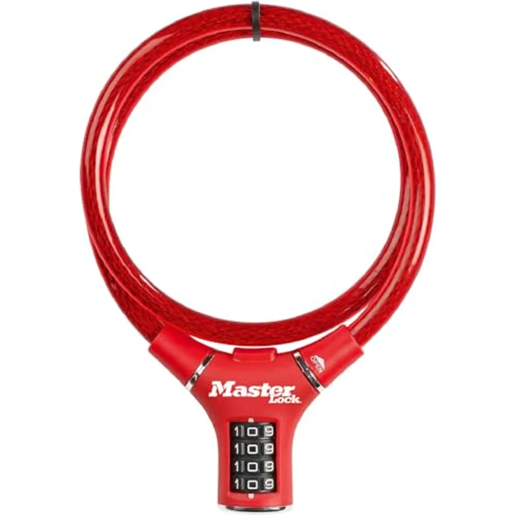 Master Lock 8229EURDPROCOL Fahrrad-Kombination Kabelschloss, 90 cm wetterfestes Stahlkabel mit sicherer 4-stelliger Kombination, zufällige Farbe – Bild 4
