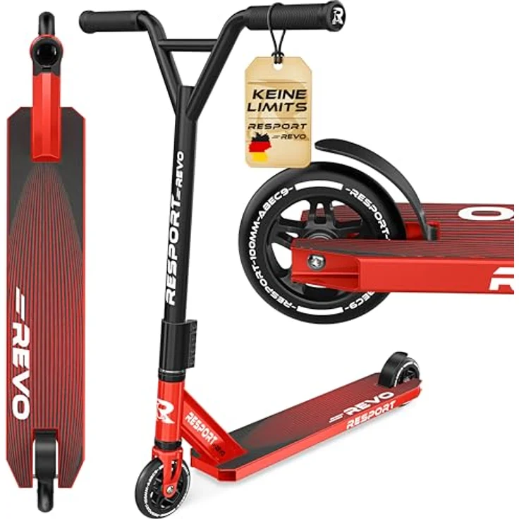 RE:SPORT® Stunt Scooter REVO, Profi Stuntroller für Kinder & Erwachsene mit Ständer, 100mm Polyurethan Wheels, Y-Bar, ABEC 9 Kugellager – Bild 1
