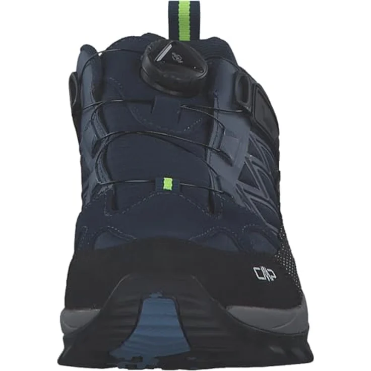 CMP Rigel Low Fitgo Trekking Shoes WP, Herren Wanderschuhe aus Leder, blau ink-yellow fluo, Größe 47 – Bild 4