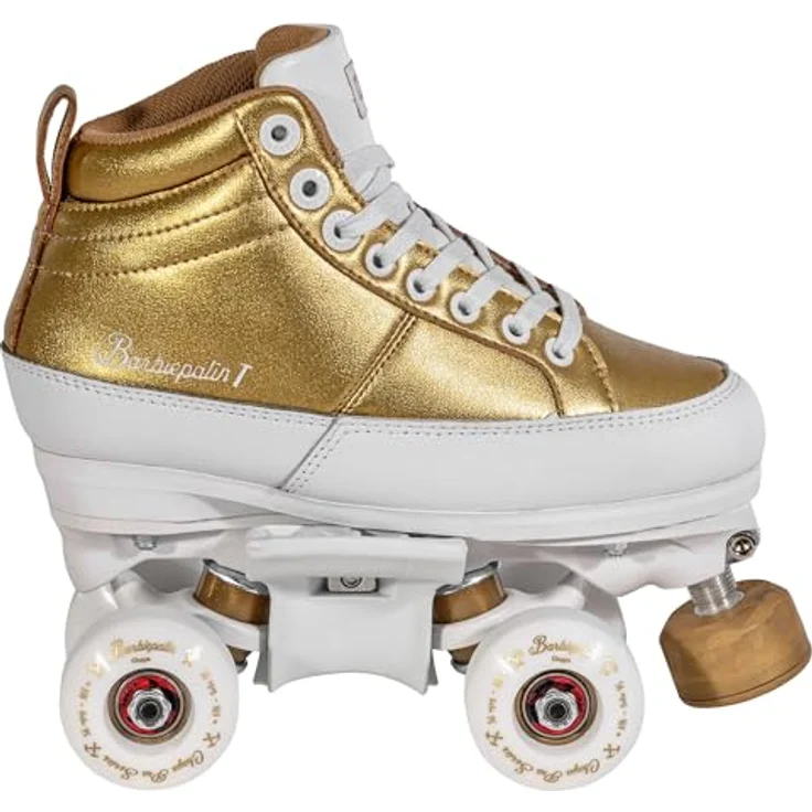 Chaya Kismet Barbiepatin, Damen Rollschuhe, Mid-Cut, Weiss und Gold, für Anfänger und Fortgeschrittene – Bild 1