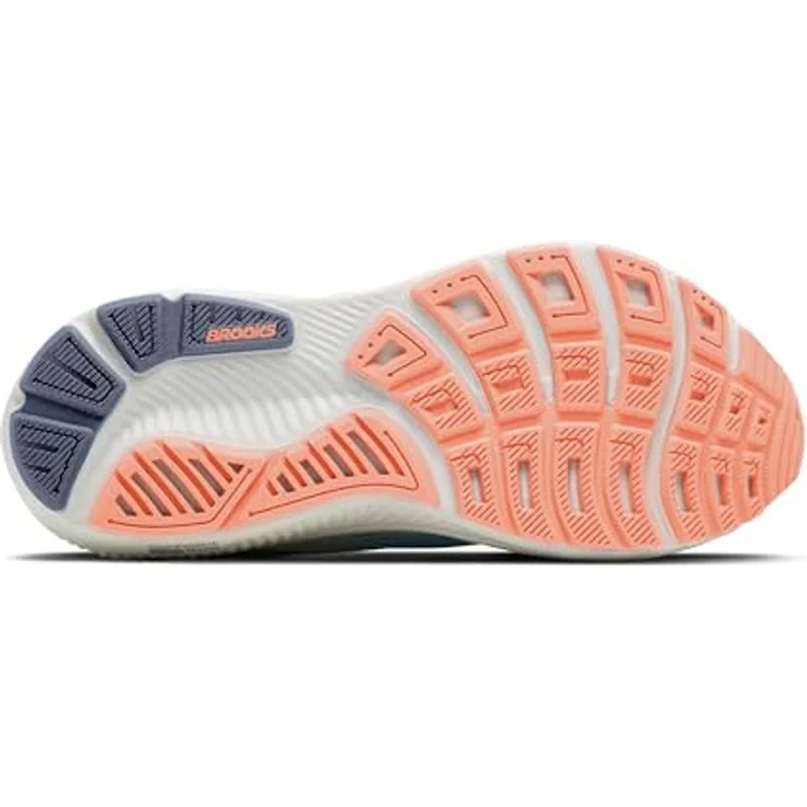 Brooks Ghost 18, Neutrale Laufschuhe für Damen mit DNA LOFT-Mittelsohle, Star White/Cyber Peach/Grey, Größe 40 – Bild 7