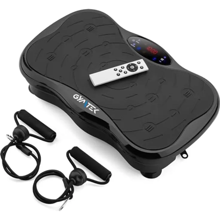 Gymtek Vibrationsplatte - Rüttelplatte Sport für Zuhause mit 99 Geschwindigkeitsstufen, 5 Trainingsprogrammen und Touchscreen - Ideal für Gewichtsabnahme, Fettverbrennung und Muskelaufbau (Schwarz)