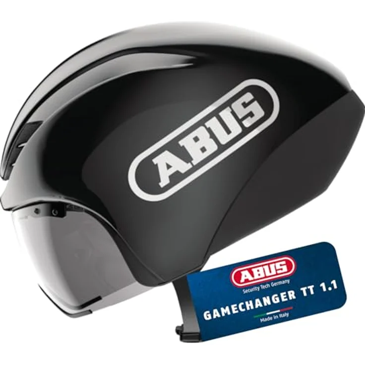 ABUS GameChanger TT 1.1, aerodynamischer Zeitfahrhelm für Triathlon und Zeitfahren, Schwarz, Größe S (51-55 cm) – Bild 1