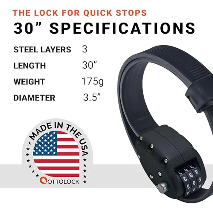 Ottolock Veloschloss, 75 cm multifunktional, schnittfestes Stahl- und Kevlar-Band, ultraleicht und kompakt – Bild 6