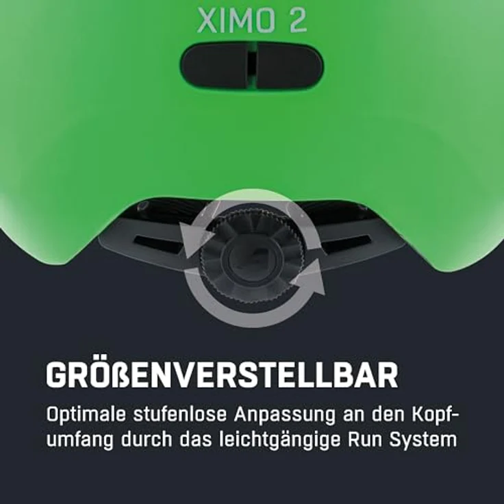 ALPINA Ximo 2 L.E. Fahrradhelm, Leichter & Bruchfester Kinderhelm mit Höhenverstellbarem 360°-Fitsystem, optionalem LED-Licht, neon Green matt, Größe 45-49 – Bild 5