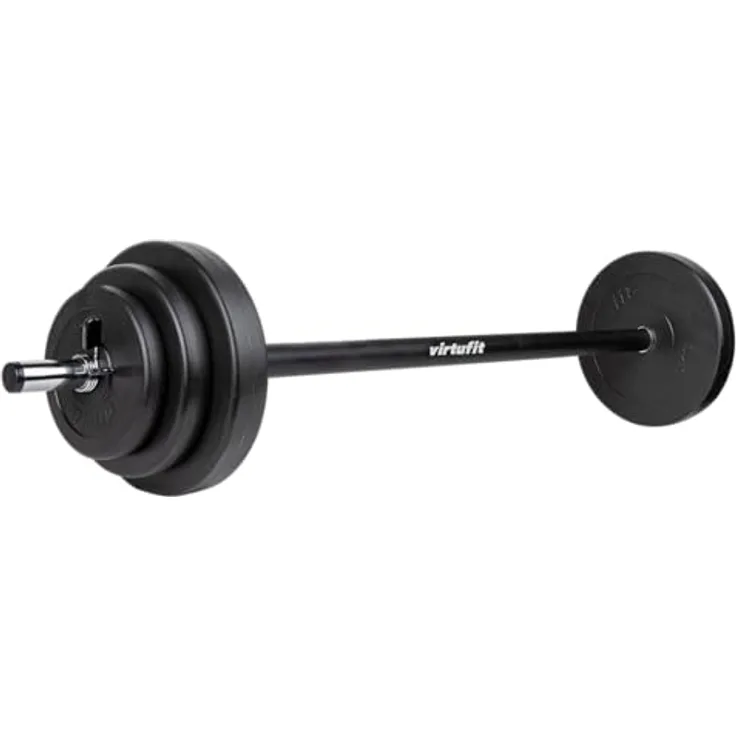 VirtuFit Aerobic Pump Set, 20 kg Vinyl Hantelset mit variablen Gewichtsscheiben und schützender Beschichtung, Schwarz