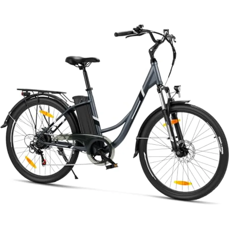 Touroll Breezi B1 E-Bike 250W, 90 km Reichweite, Shimano 7-Gang, 100 mm Federgabel, Tiefeinsteiger, max. 25 km/h